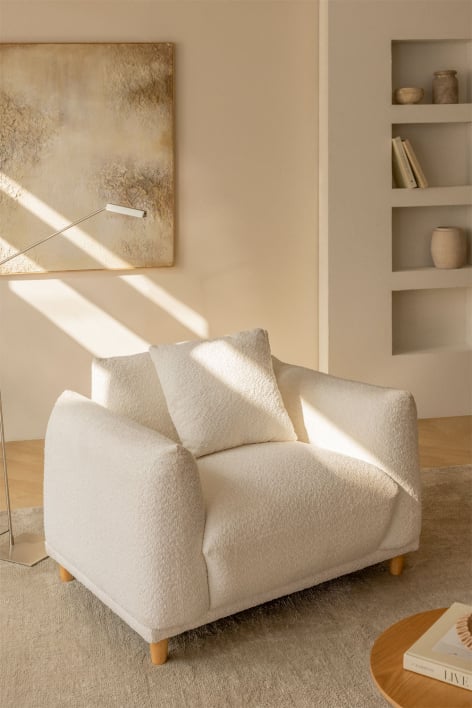 Eracli bouclé armchair - White Bouclé