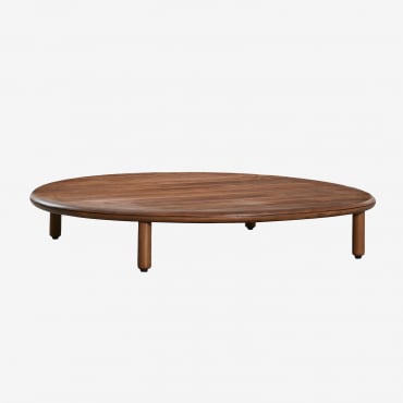 Olivia Round Acacia Wood Coffee Table Dark Acacia Brown & Ø100 Cm - Sklum