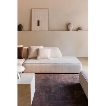 Right Divan For Modular Sofa In Cardea Bouclé Fabric Bouclé Cream Beige - Sklum