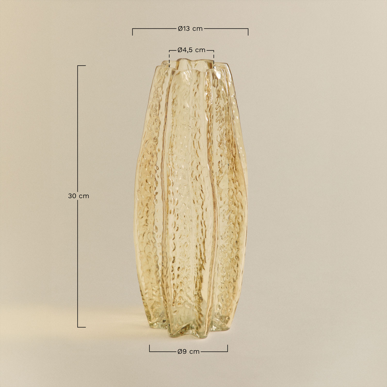 Brenat glass vase, medidas