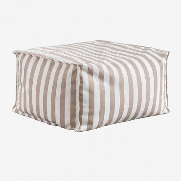 Rectangular Garden Pouf 75x65 Cm In Sandel Fabric Hazelnut Brown - Sklum