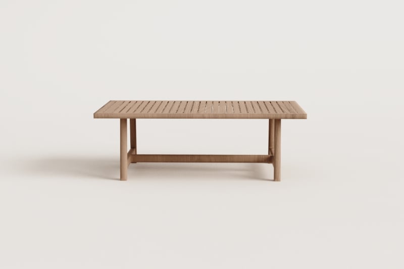 Rectangular garden coffee table 130x75 cm in acacia wood Dubai