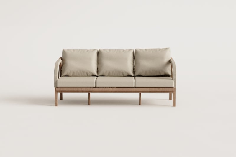 3-seater garden sofa in acacia wood Dubai