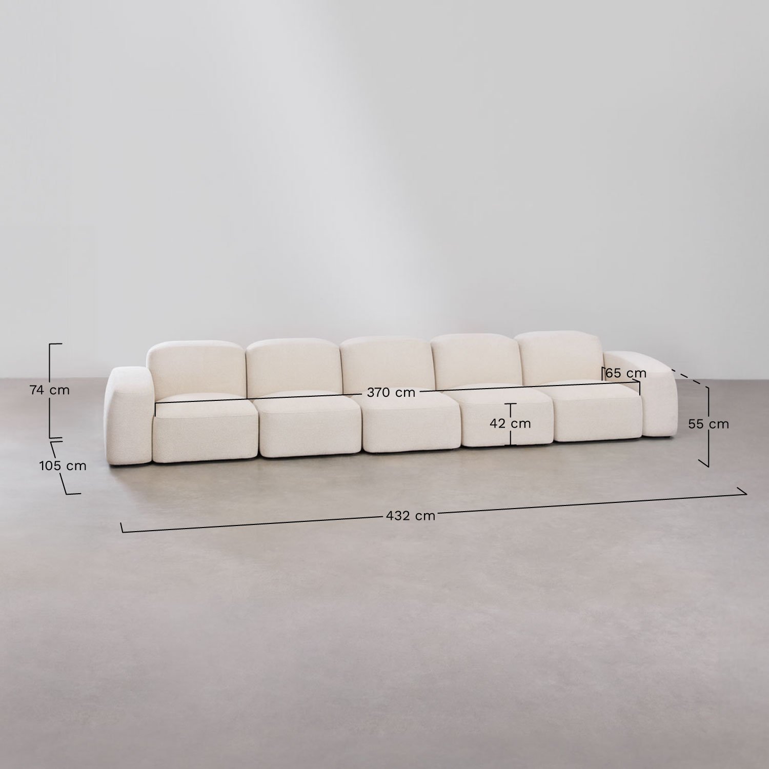 Bastian 5-piece modular sofa, medidas