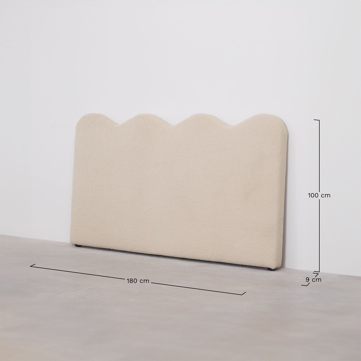 180 cm Fausto sheepskin headboard, medidas