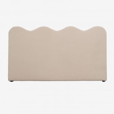 Fausto 110 Cm Sheepskin Headboard Teddy Fabric Cream Beige & 90 Cm - Sklum