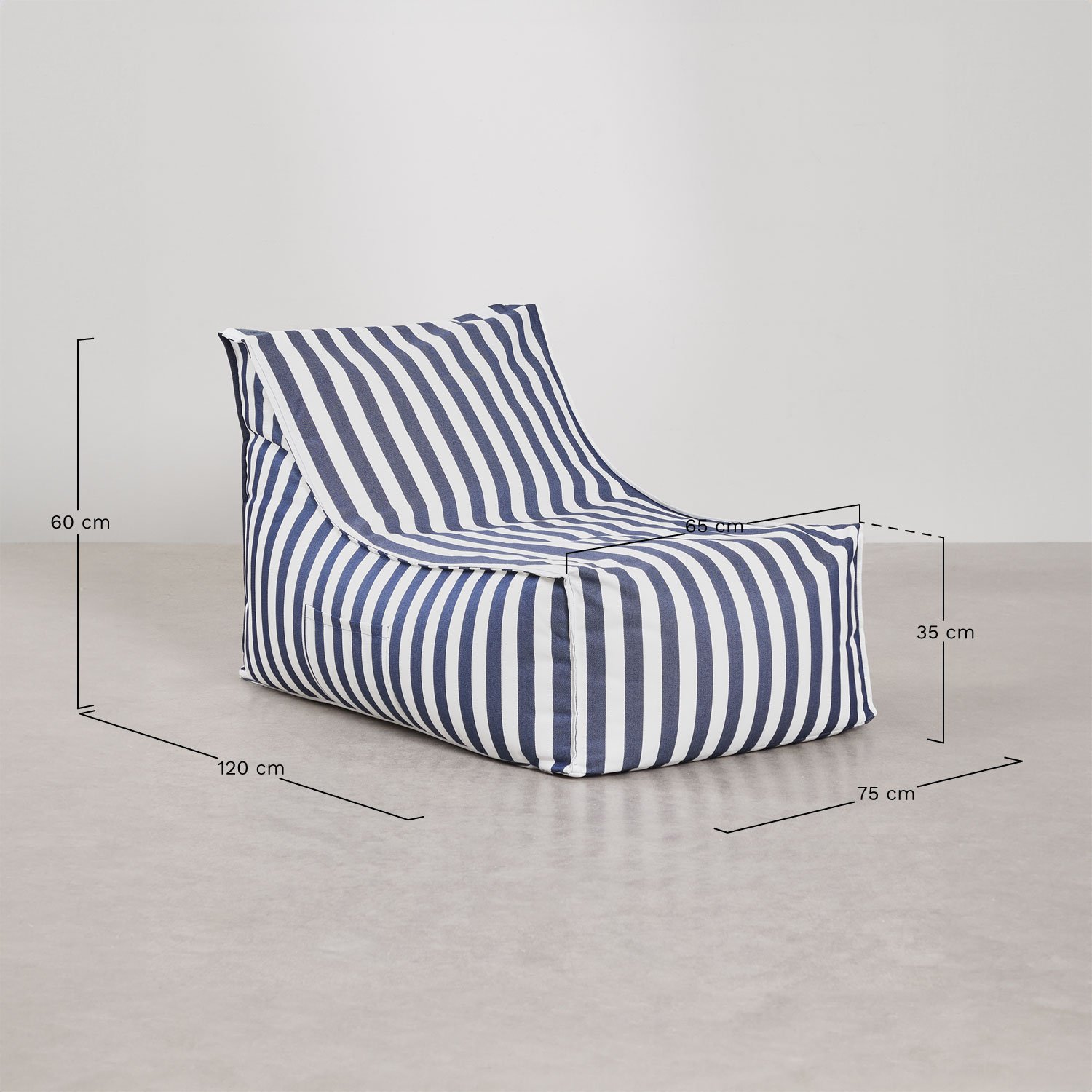 Armchair and pouf set in Sandel fabric, medidas