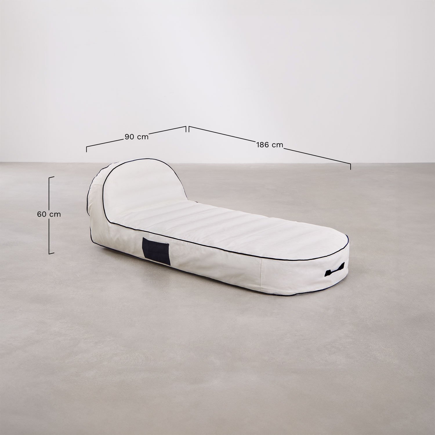 Seitan inflatable lounger, medidas