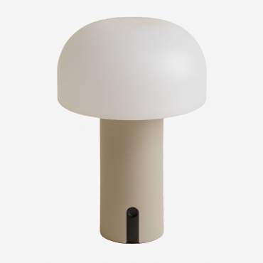 Wireless Led Outdoor Table Lamp Jadzia Tapioca Beige - Sklum