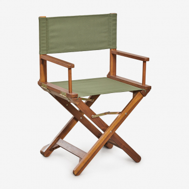 Pack Of 2 Ridley Folding Director's Chairs In Wood Deep Olive Green - Sklum