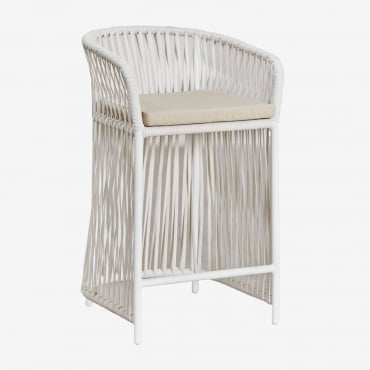 Sophie High Garden Stool Gardenia White & ↑65 Cm - Sklum