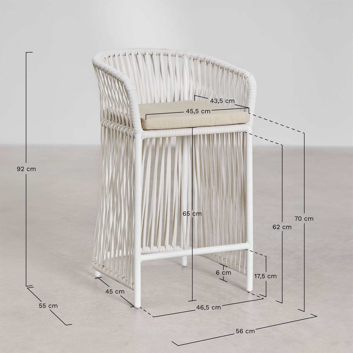 Sophie High Stool, medidas