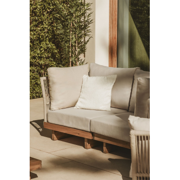 Corner Module For Dailin Modular Garden Sofa In Acacia Wood And Braided Rope Acacia Brown - Sklum