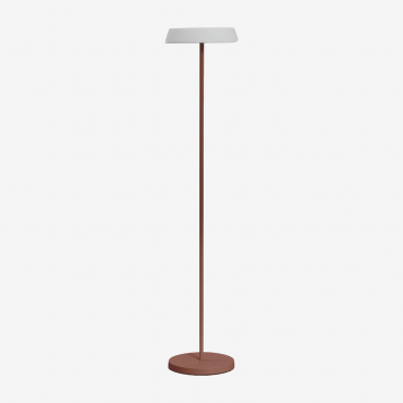 Ulenia Wireless Led Solar Floor Lamp For Outdoor Use In Polyethylene And Iron Red Roof Tile - Sklum