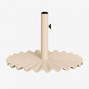Round Umbrella Base In Steel Carolys Tapioca Beige - Sklum
