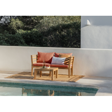 Filips 2-piece Modular Sofa Set With Armrests And Coffee Table Terracota - Sklum