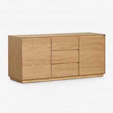 Rectangular Sideboard 140x45 Cm In Burundi Mdf Brown Oak - Sklum