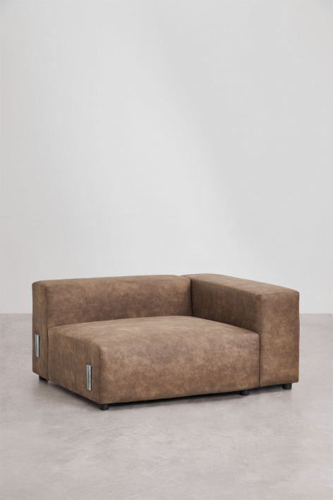 Right corner module 135x113 cm with high armrest for Bruna modular sofa - Suede Brown Coffee