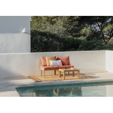 Garden Set With A 2-piece Modular Sofa And Coffee Table In Filips Acacia Wood Terracota - Sklum
