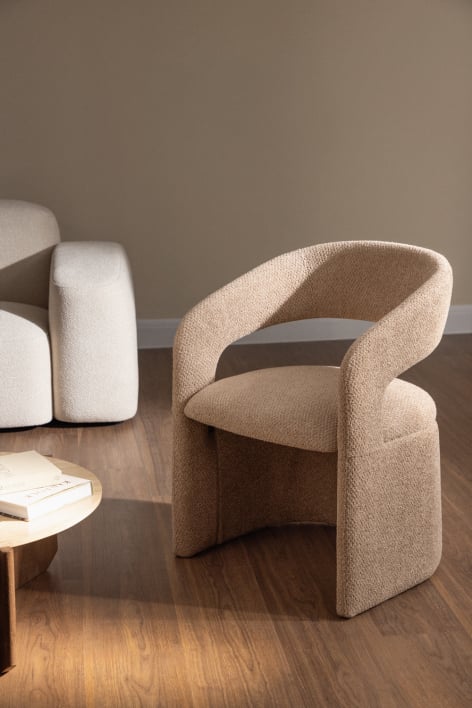 Jules upholstered armchair - Latte Brown Thick Chenille