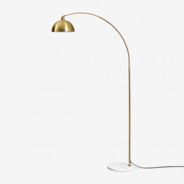 Diala Iron Floor Lamp Golden & ↑200 Cm - Sklum