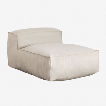 Garden Chaise Longue In Dojans Fabric Beige Semoline - Sklum