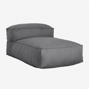 Garden Chaise Longue In Dojans Fabric Granite Grey - Sklum