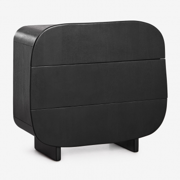 3-drawer Chest 100x40 Cm In Agathe Mango Wood Plain Black - Sklum