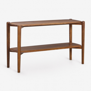 Gina 130x40 Cm Mango Wood Hallway Console Table Dark Handle Wood - Sklum