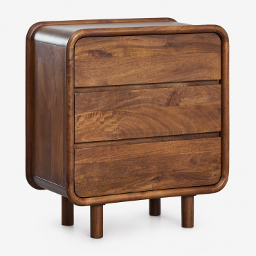 3-drawer Chest In Mango Wood Gina Dark Handle Wood - Sklum