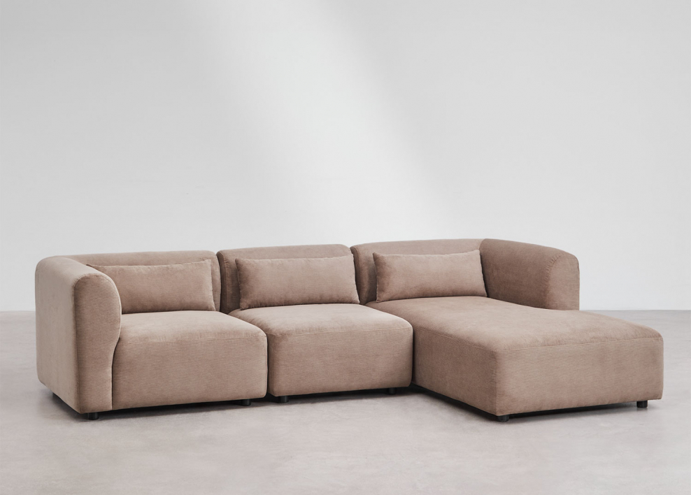 Fogler 3-piece right modular chaise longue sofa