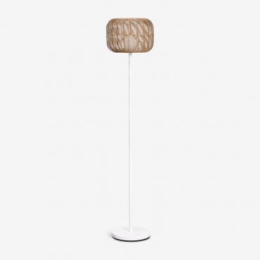 Ovela Wireless Led Outdoor Floor Lamp Made Of Iron And Braided Rope White - Sklum