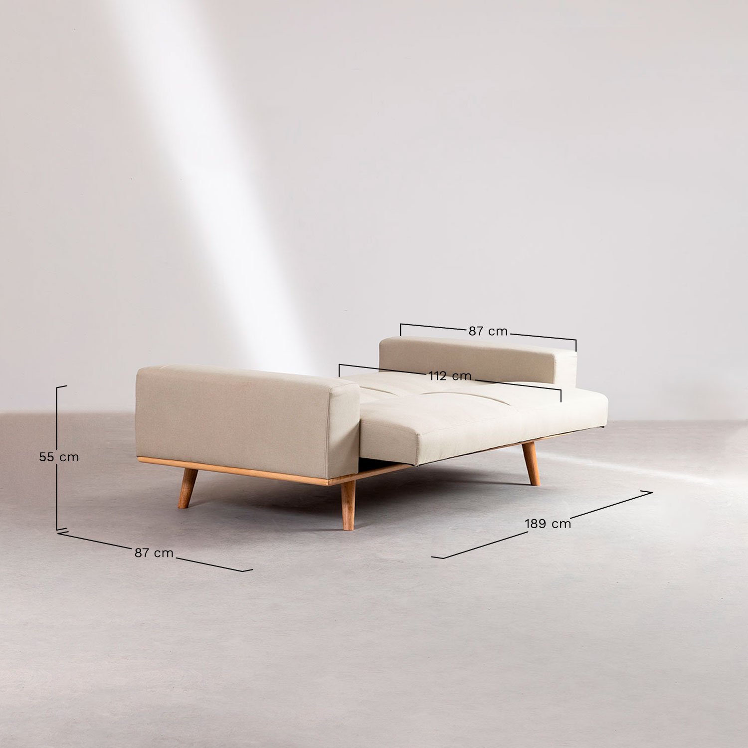 3 Seater Reclining Linen Sofa Hesson , medidas