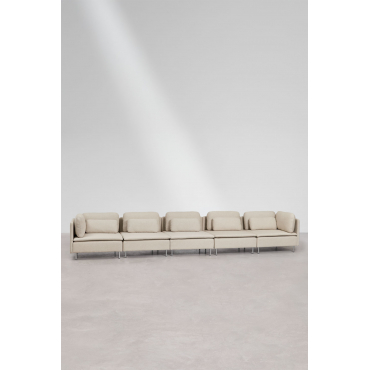 Oriol 5-piece Modular Sofa Fabric Cream Beige - Sklum