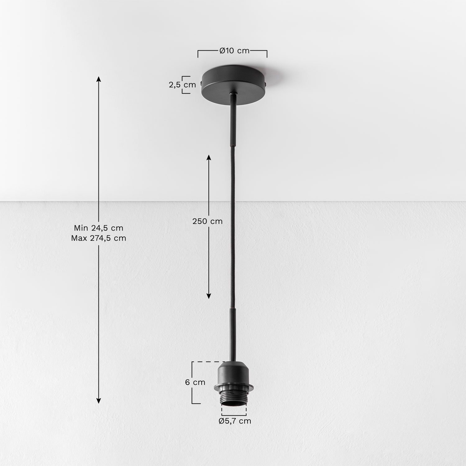 Hannon Ceiling Lamp Cable  , medidas