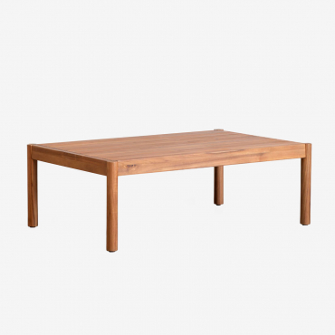 Rectangular Garden Coffee Table 120x75 Cm In Melvin Acacia Wood Acacia Brown - Sklum