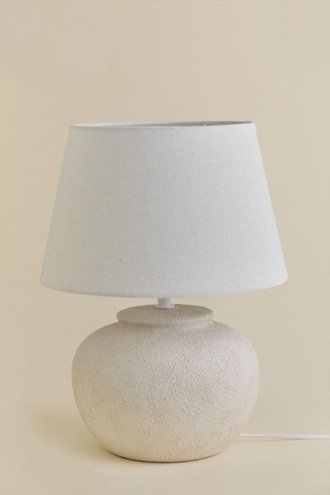 Kenaris ceramic and linen table lamp