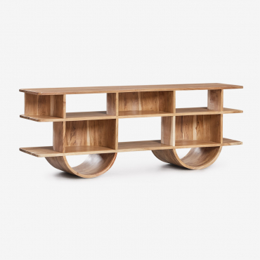 Flin Wooden Shelving Unit Rustic Acacia Brown & ↑55 Cm - Sklum
