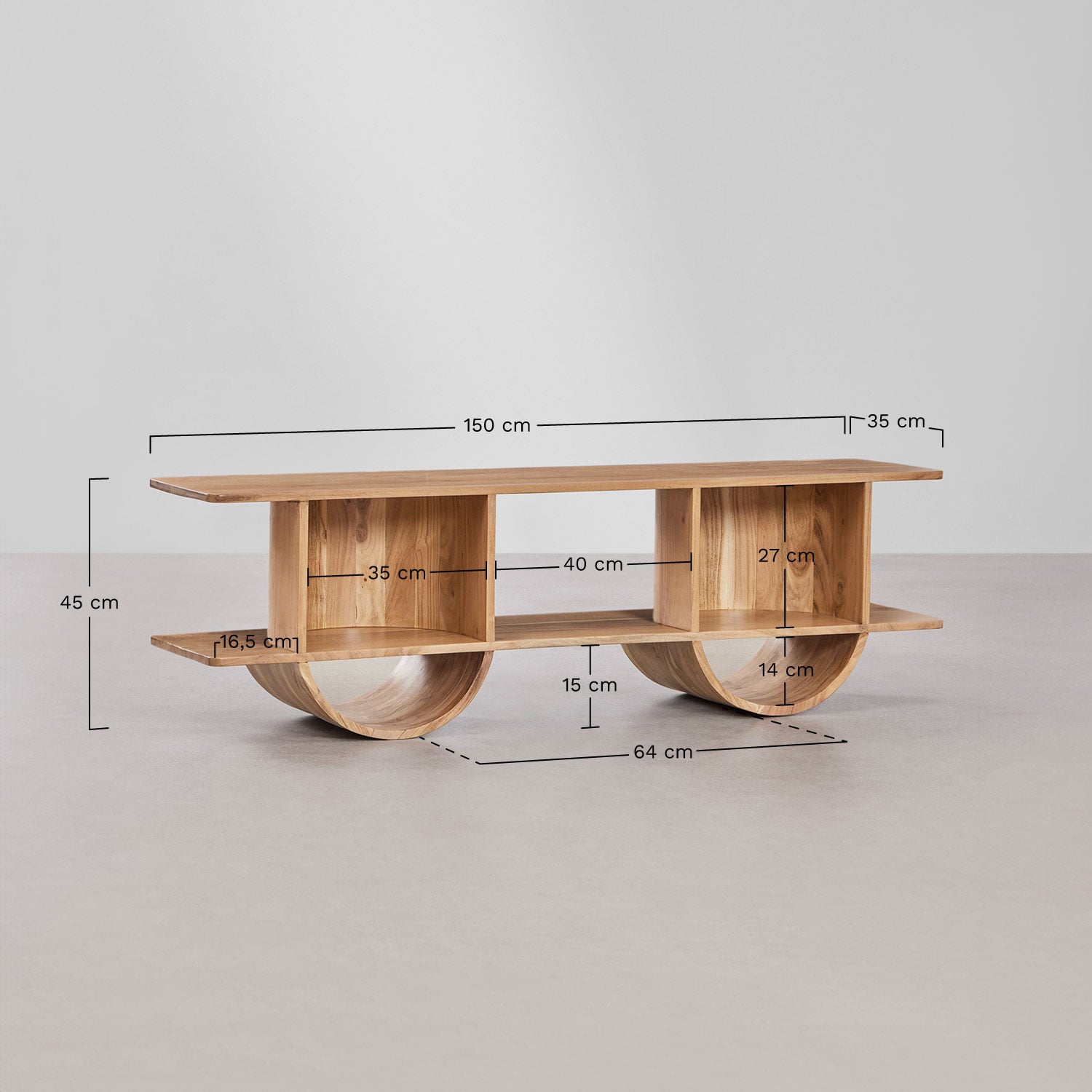 Flin wooden shelving unit, medidas