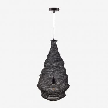 Beneida Iron Pendant Ceiling Lamp Ø40 Cm Black - Sklum