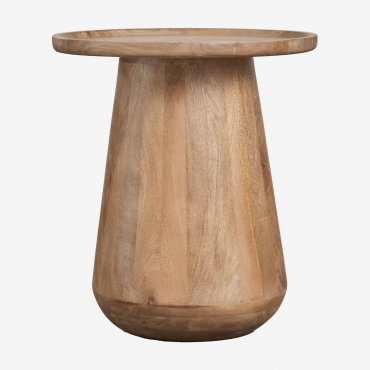 Naiara Round Side Table Ø50 Cm In Mango Wood Mango Wood - Sklum
