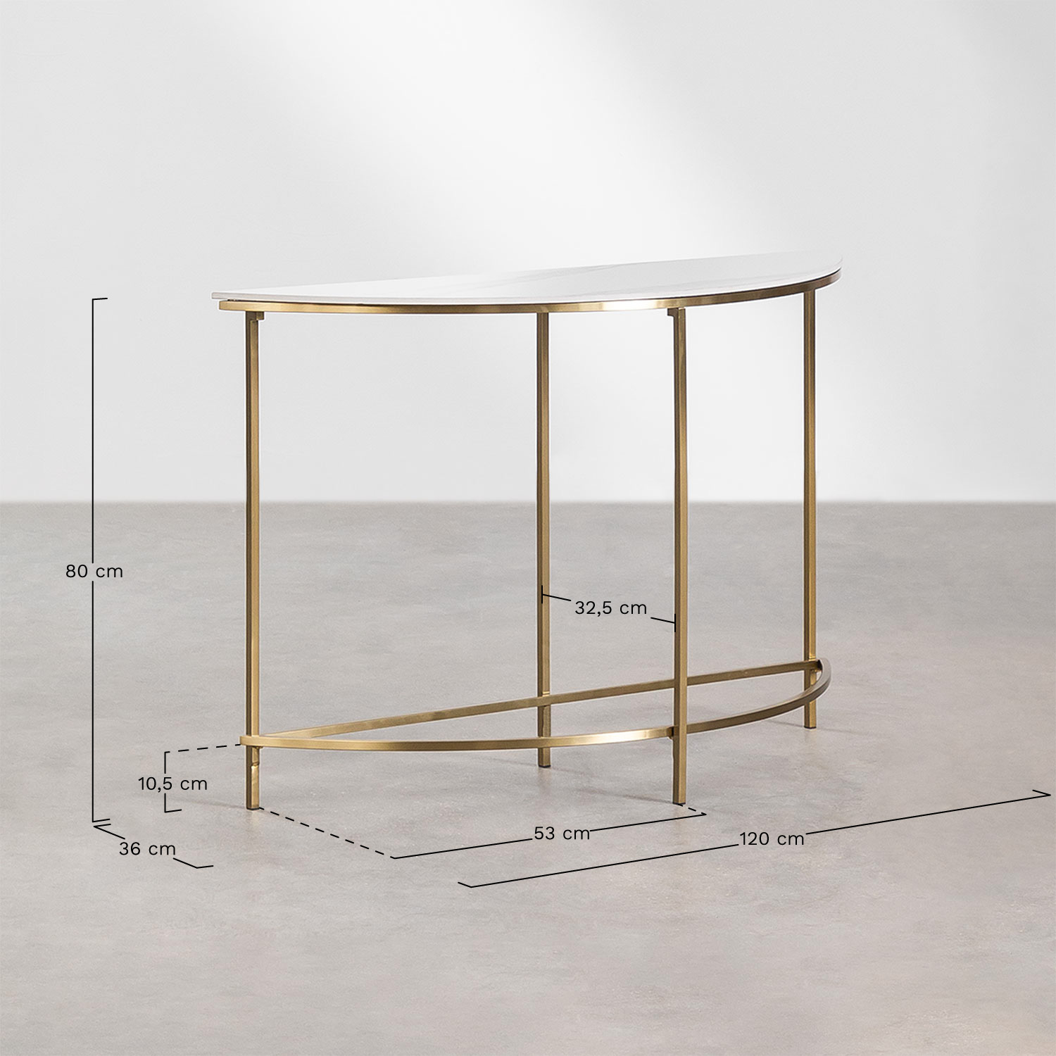 Debiky steel entryway console, medidas