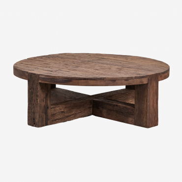 Round Coffee Table Ø120 Cm In Recycled Juvira Wood Ø120 Cm - Sklum