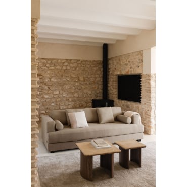 Seater Sofa In Neftis Buckle Fabric Moka Brown Bouclé Fabric - Sklum