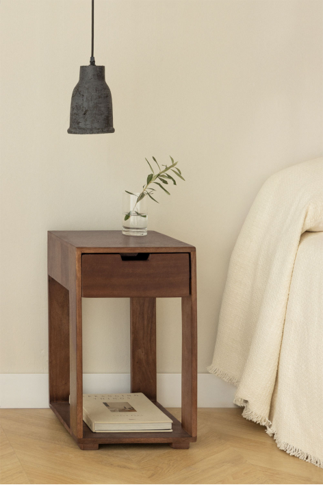 Set of 2 bedside tables 35x35 cm in Leduc wood