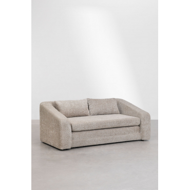 Dalila 2-seater Sofa Bed In Bouclé Fabric Bouclé Brown Wheat - Sklum