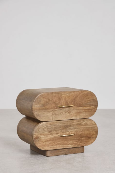 Pack of 2 Elaia mango wood nightstands 55x35 cm