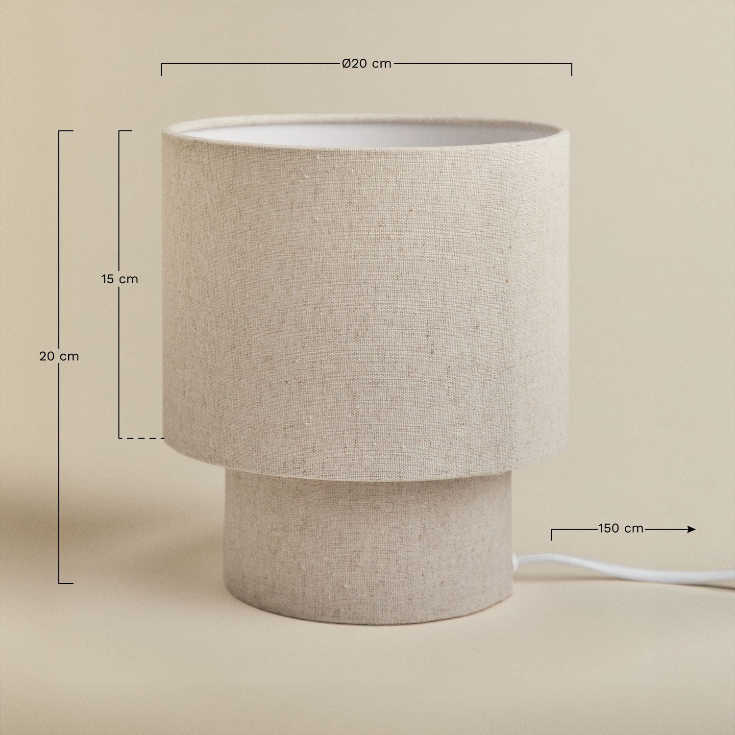 Gioura linen and iron table lamp, medidas