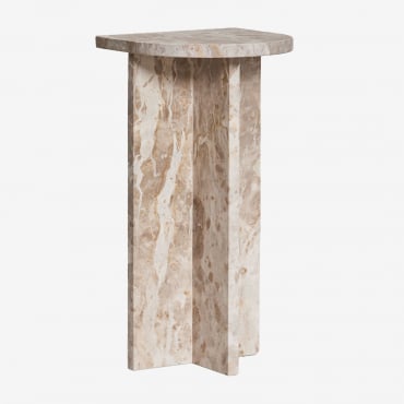 Pack Of 2 Corwel Natural Stone Bedside Tables Marble Natural Colours - Sklum