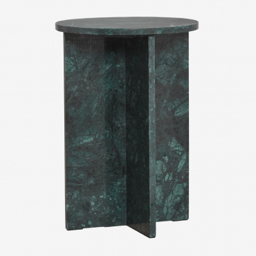 Pack Of 2 Round Bedside Tables Ø35 Cm In Mencia Marble Green Marble Udaipur - Sklum
